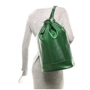 Authentic Louis Vuitton Randonnée GM backpack/ shoulder bag green Epi leather